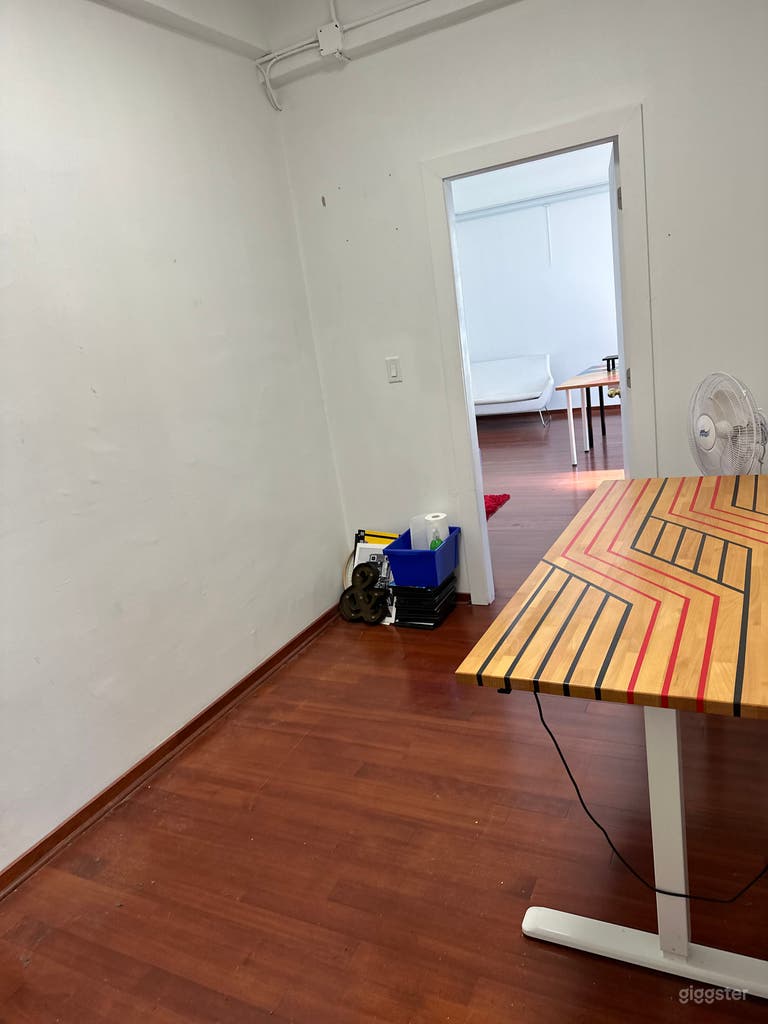  Smaller office with door for storage, costume changes, makeup or editing, or quiet meeting space. 