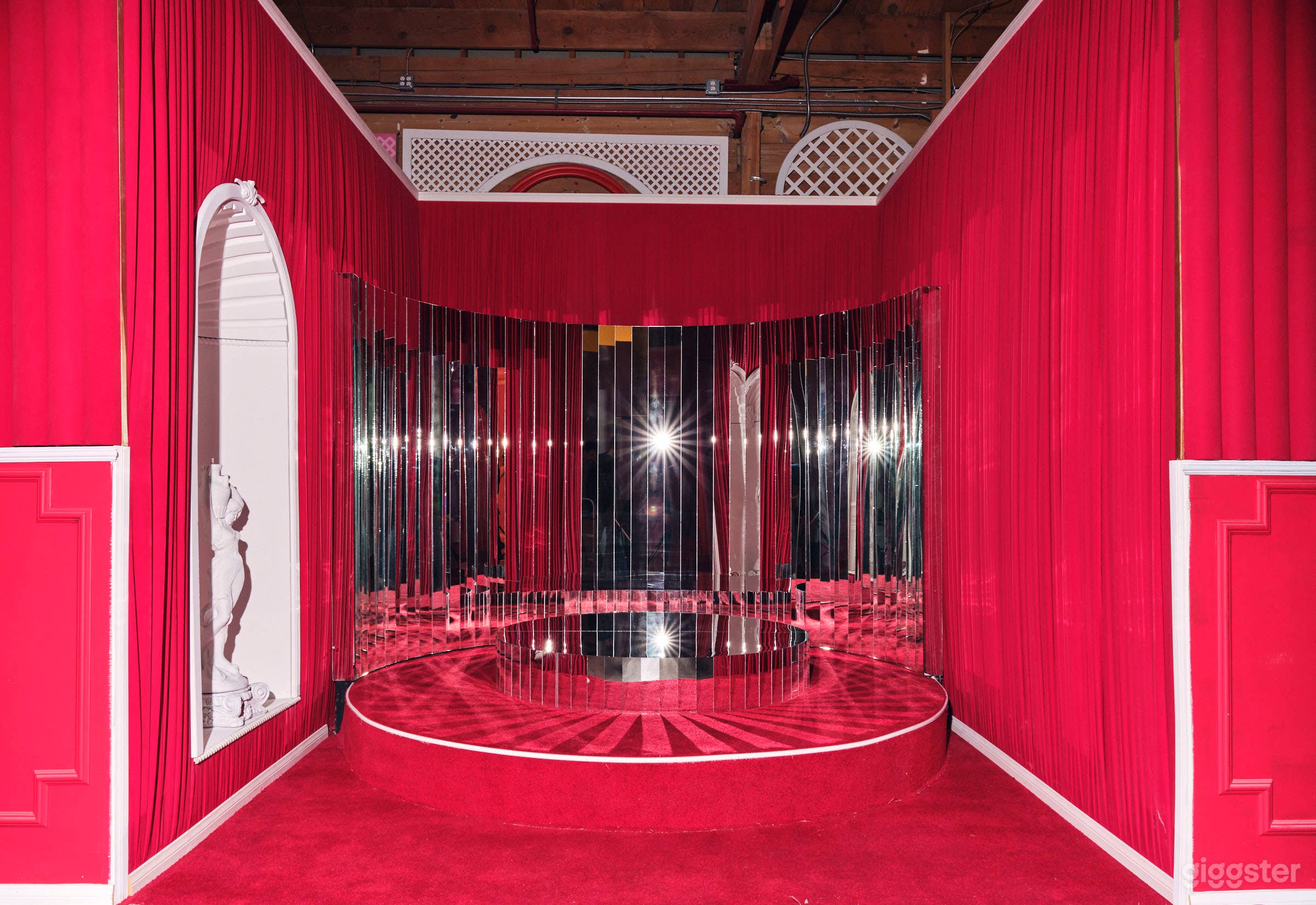 80's / 90’s Red Mirror Room | Powder Room Studio Photo 1
