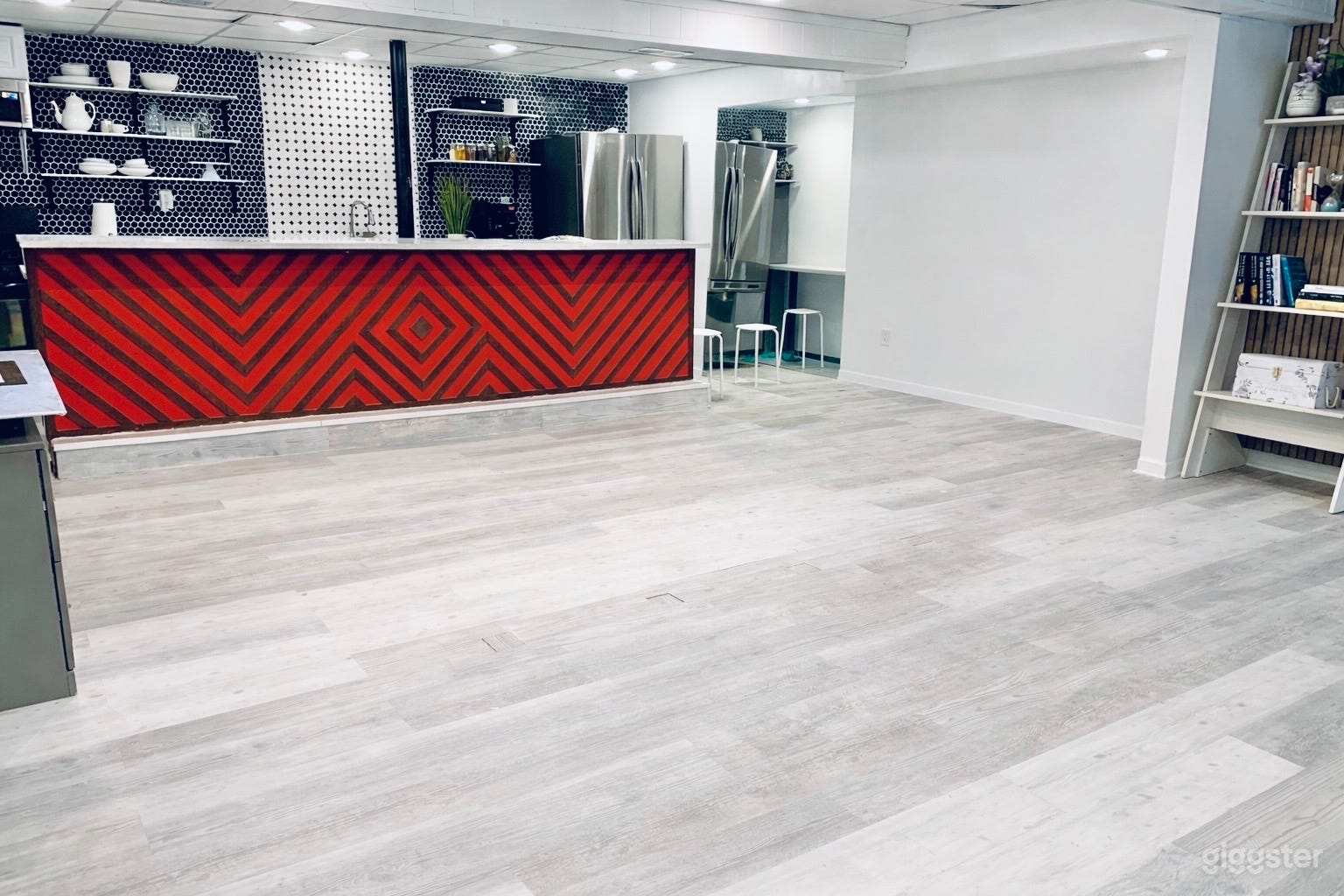 Bold Basement Film Studio with Iconic Bar Backdrop Photo 2