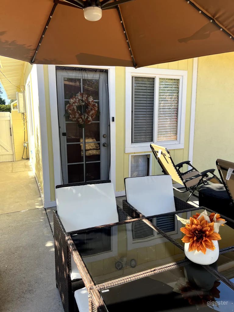  Furnished patio conveniently located just outside the guesthouse main entrance 