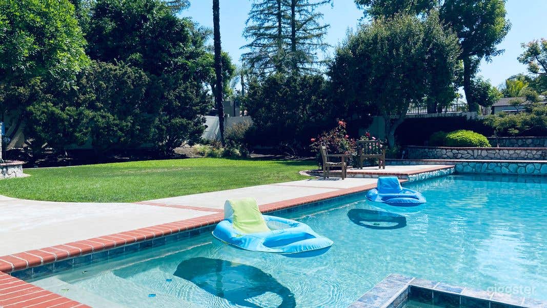 back yard and pool