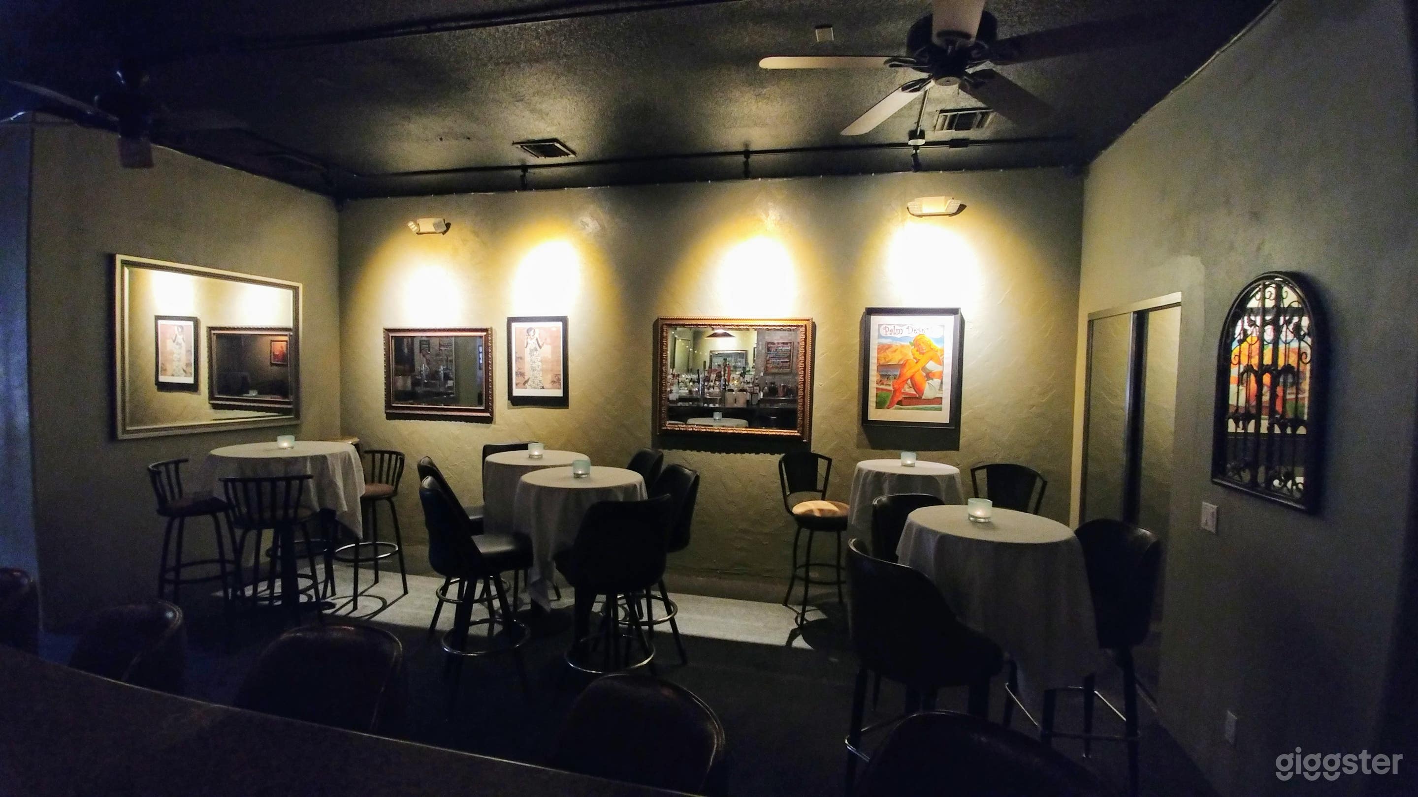Main table seating area in Desert Fox Bar