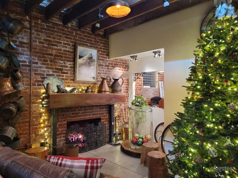  Fireplace nook with holiday charm 