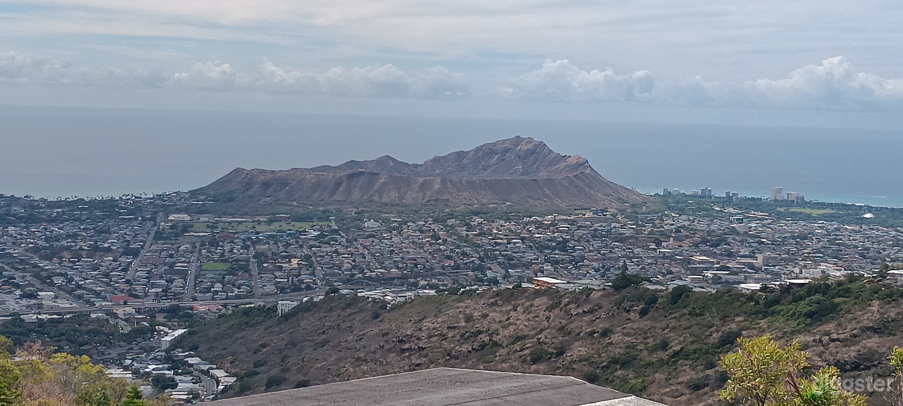 Backyard overlooking Diamond Head Crater