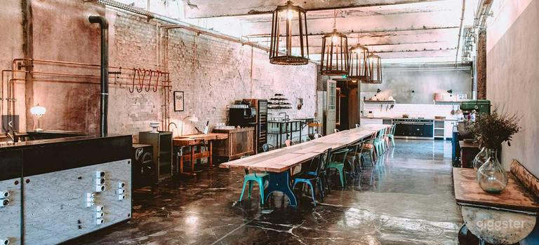  Copper pots and a table made of antique wooden planks. 