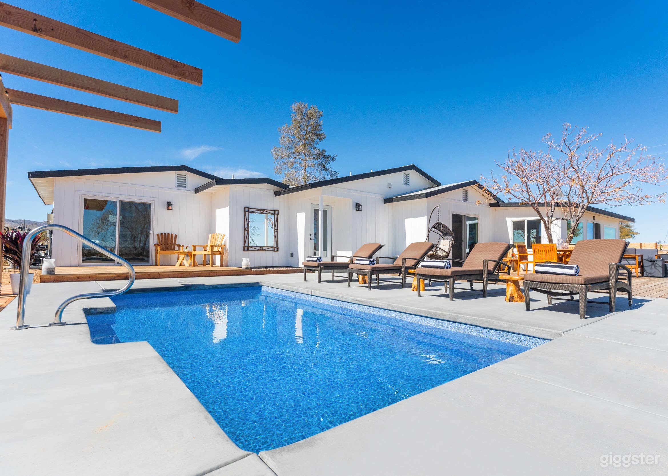 Saltwater pool by day