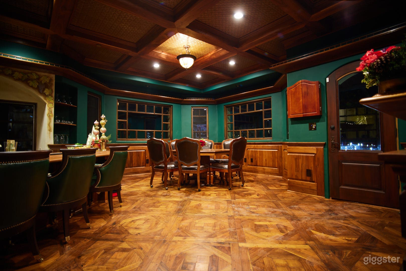 Old English Style Pub With Poker Table Photo 2