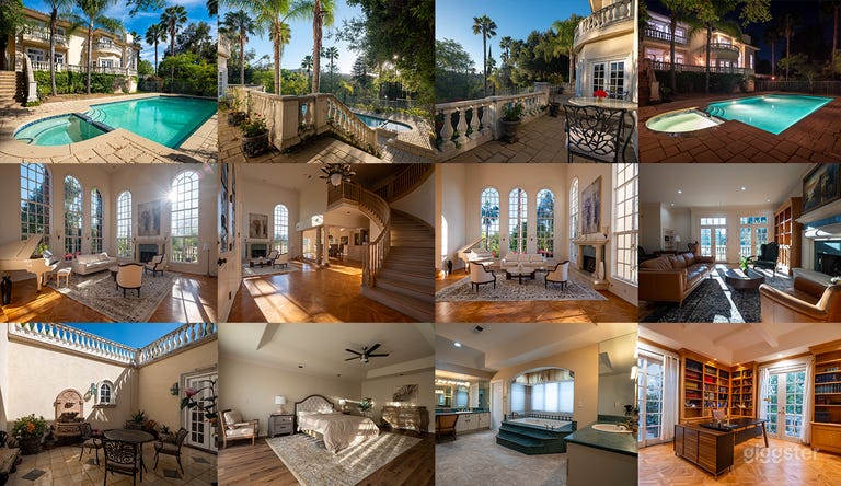  Italian Villa Estate w/ Grand Foyer, Balustrades + Pool/Spa 