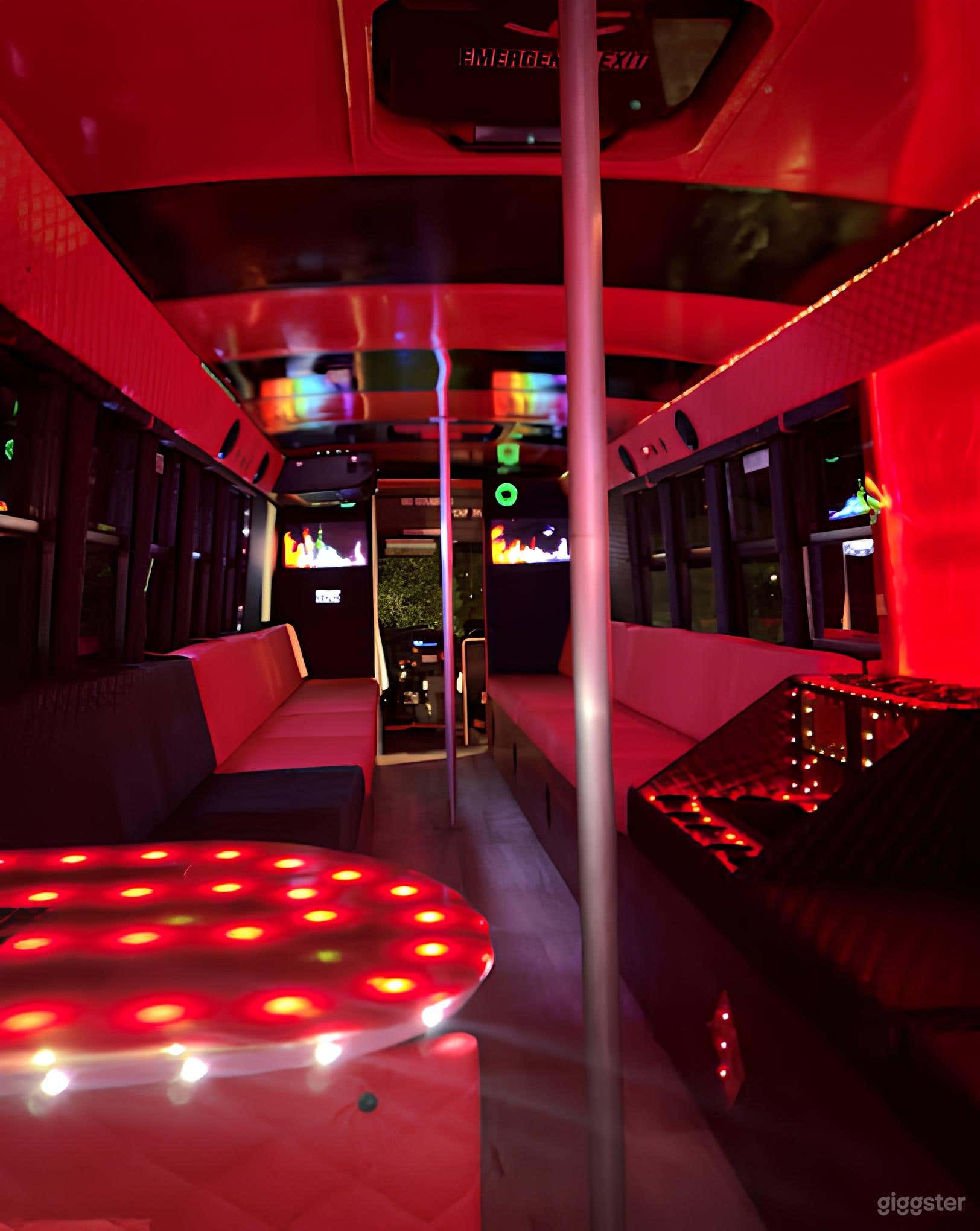 Black Party Bus with Crimson Interiors Photo 4