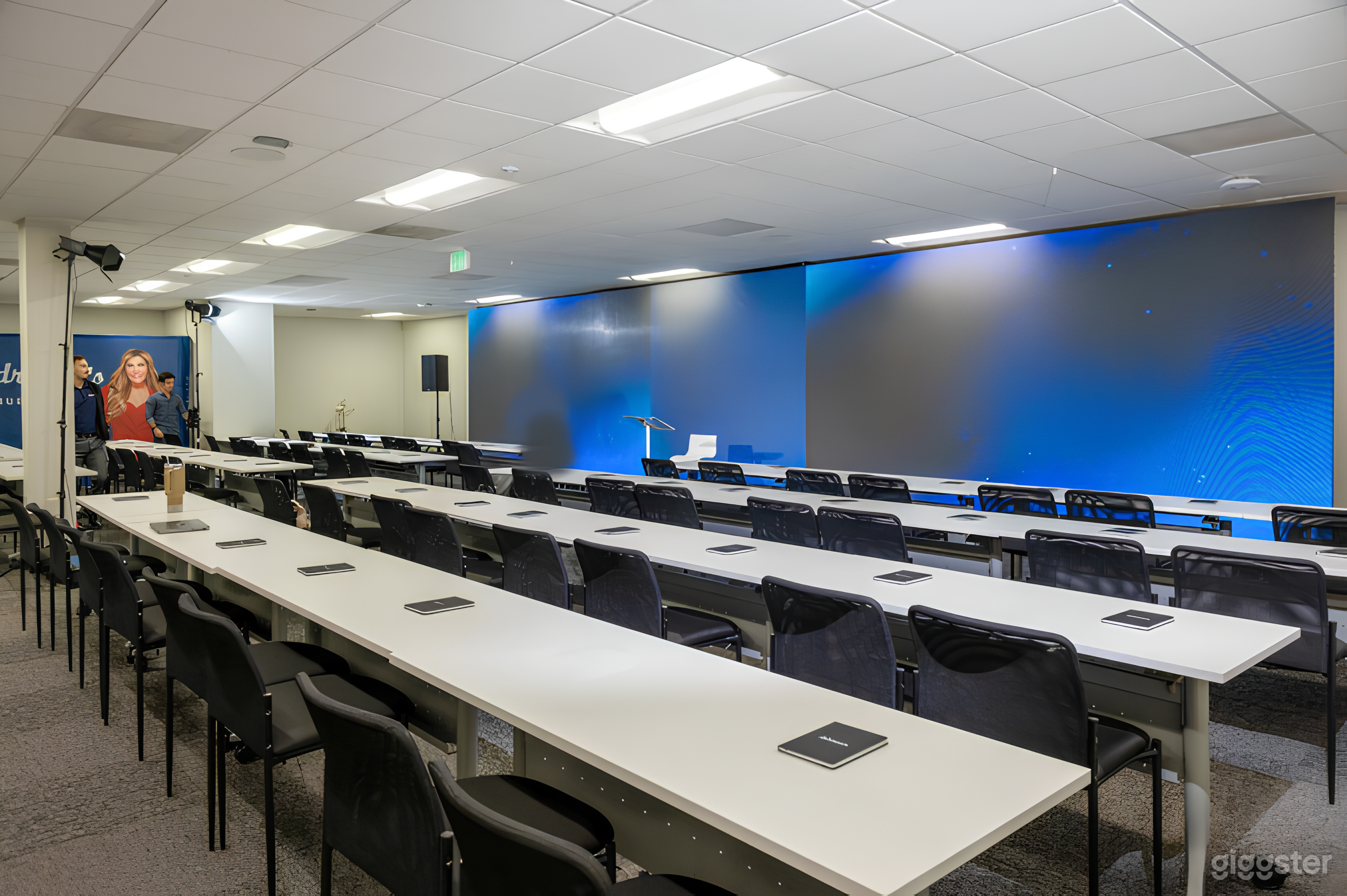 Modern Meeting Room with Massive LED Wall Display Photo 1