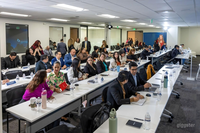  Modern Meeting Room with Massive LED Wall Display 