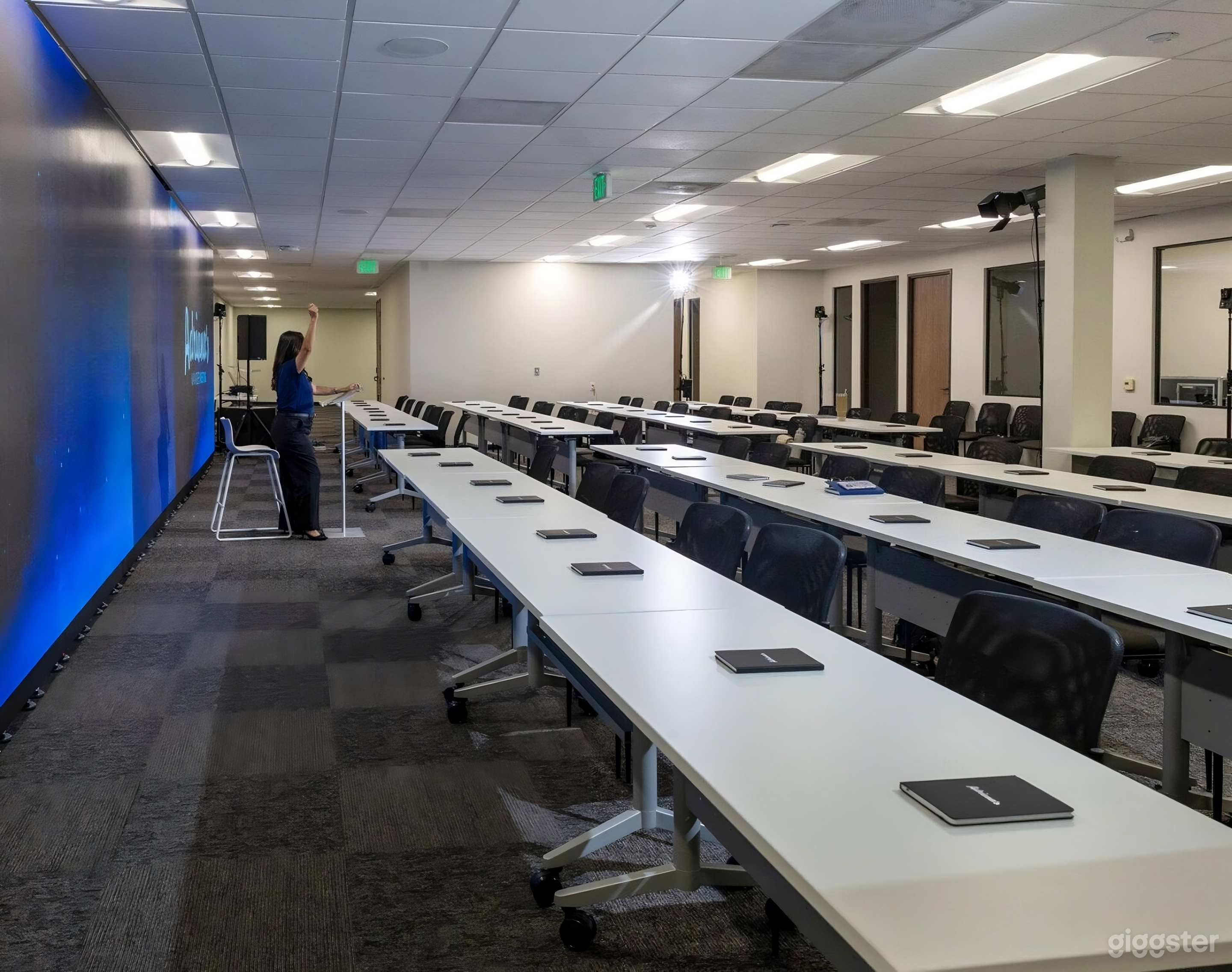 Modern Meeting Room with Massive LED Wall Display Photo 3