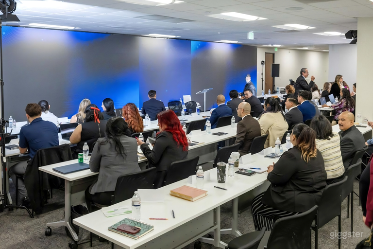  Modern Meeting Room with Massive LED Wall Display 