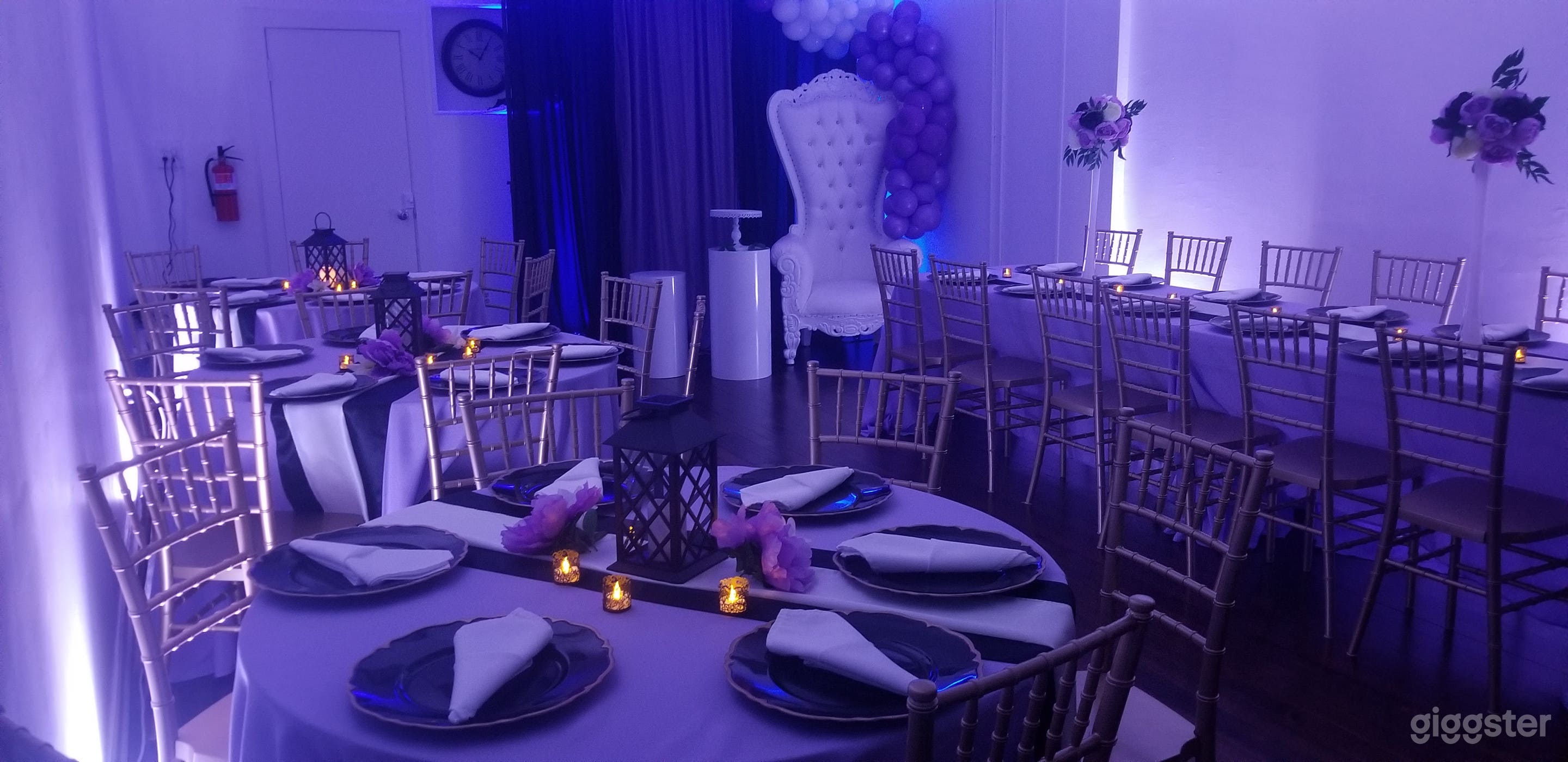Space decorated for events