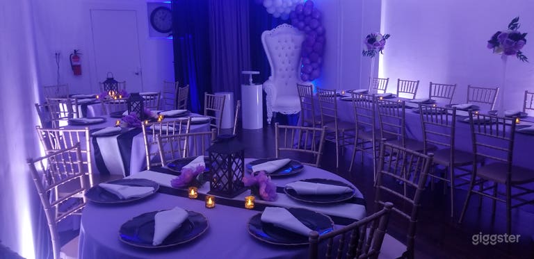  Space decorated for events 