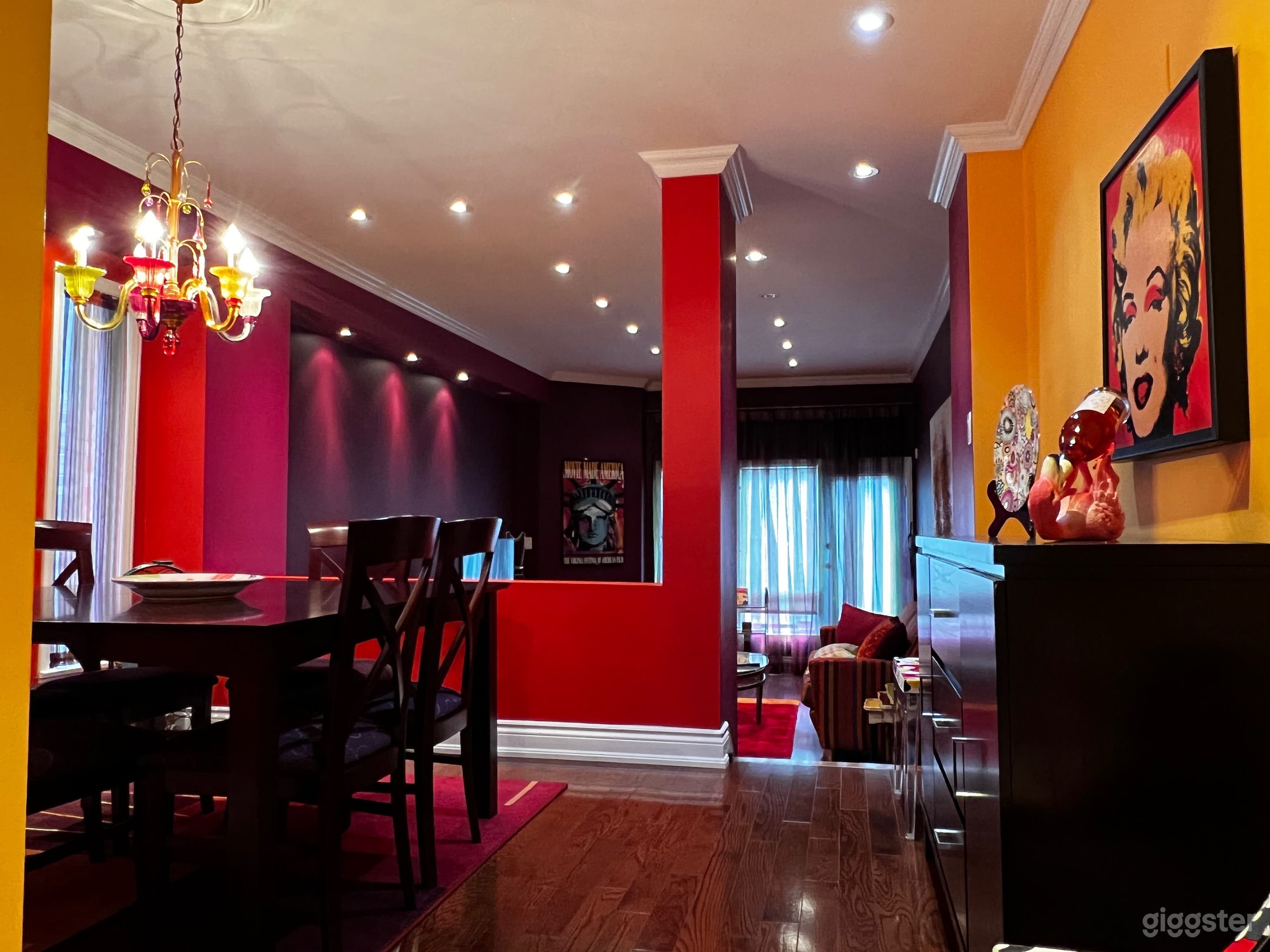 Dining room looking into living room