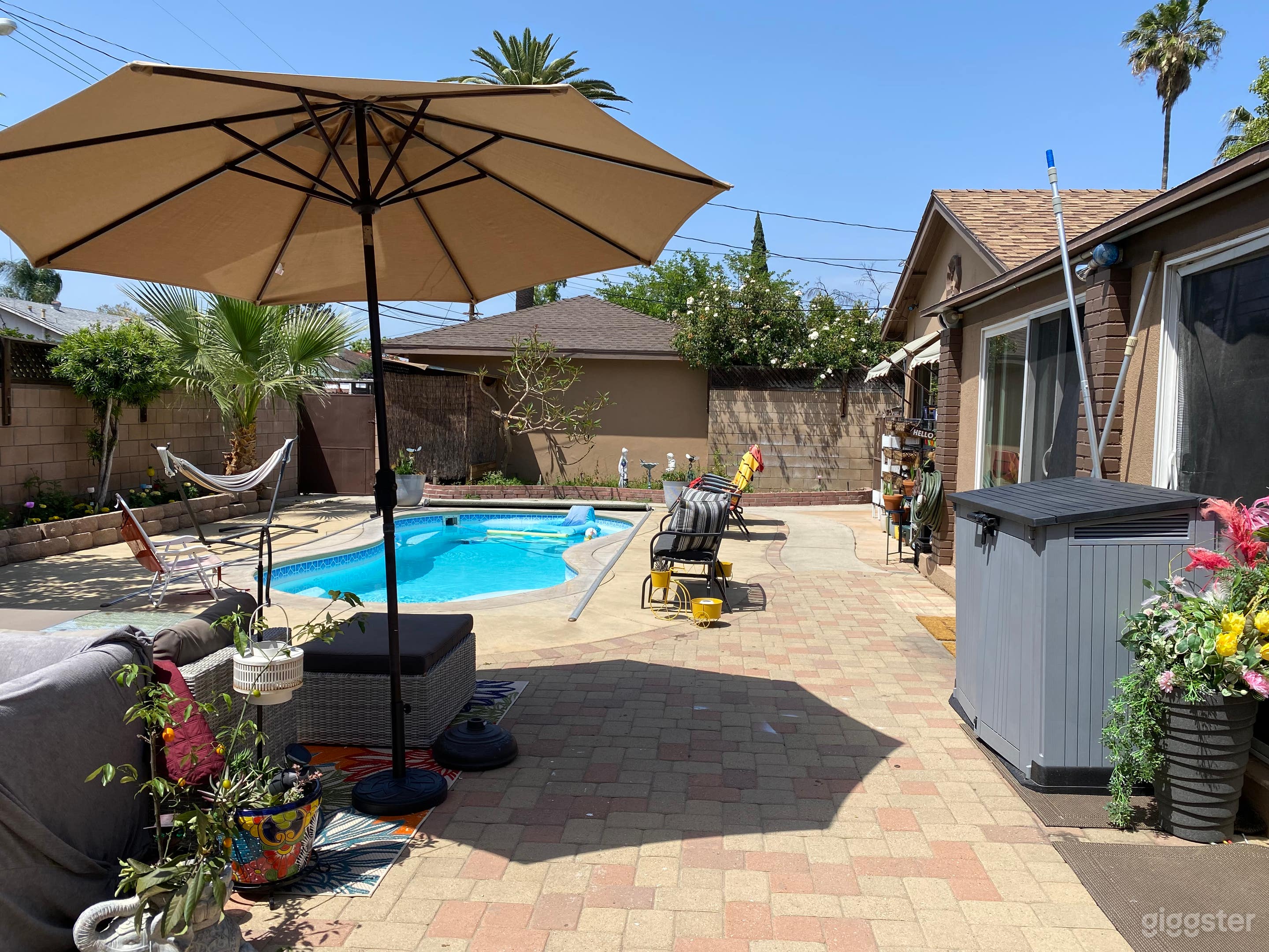 Pool max depth about 5 feet, with seating for 12 people