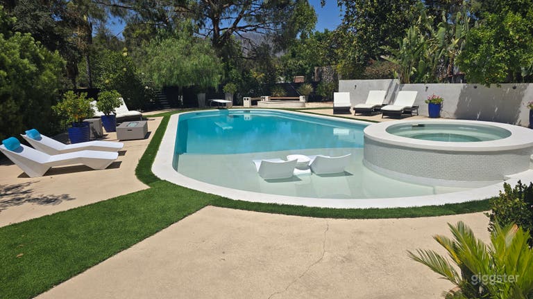  New 48 ft long pool and spa. Gorgeous for outdoor shoots 