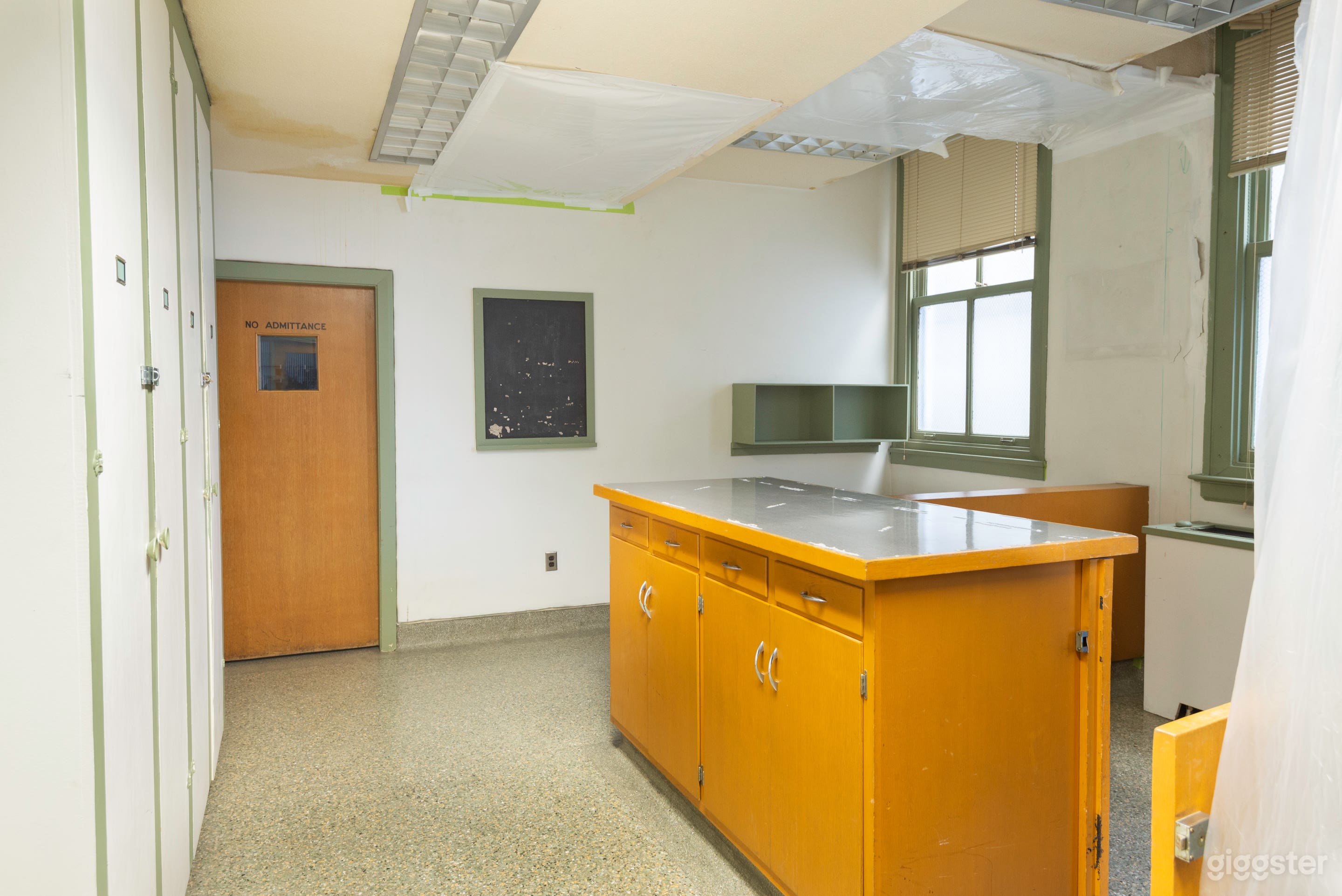 Historic Lab Entrance with Vintage Cabinets Photo 1