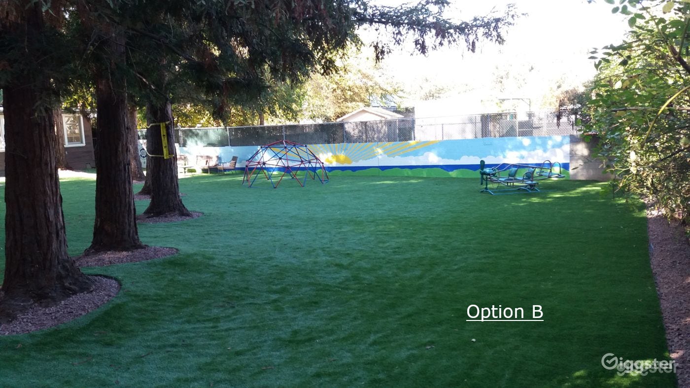 Turf-style ground cover means no mud or dirt.