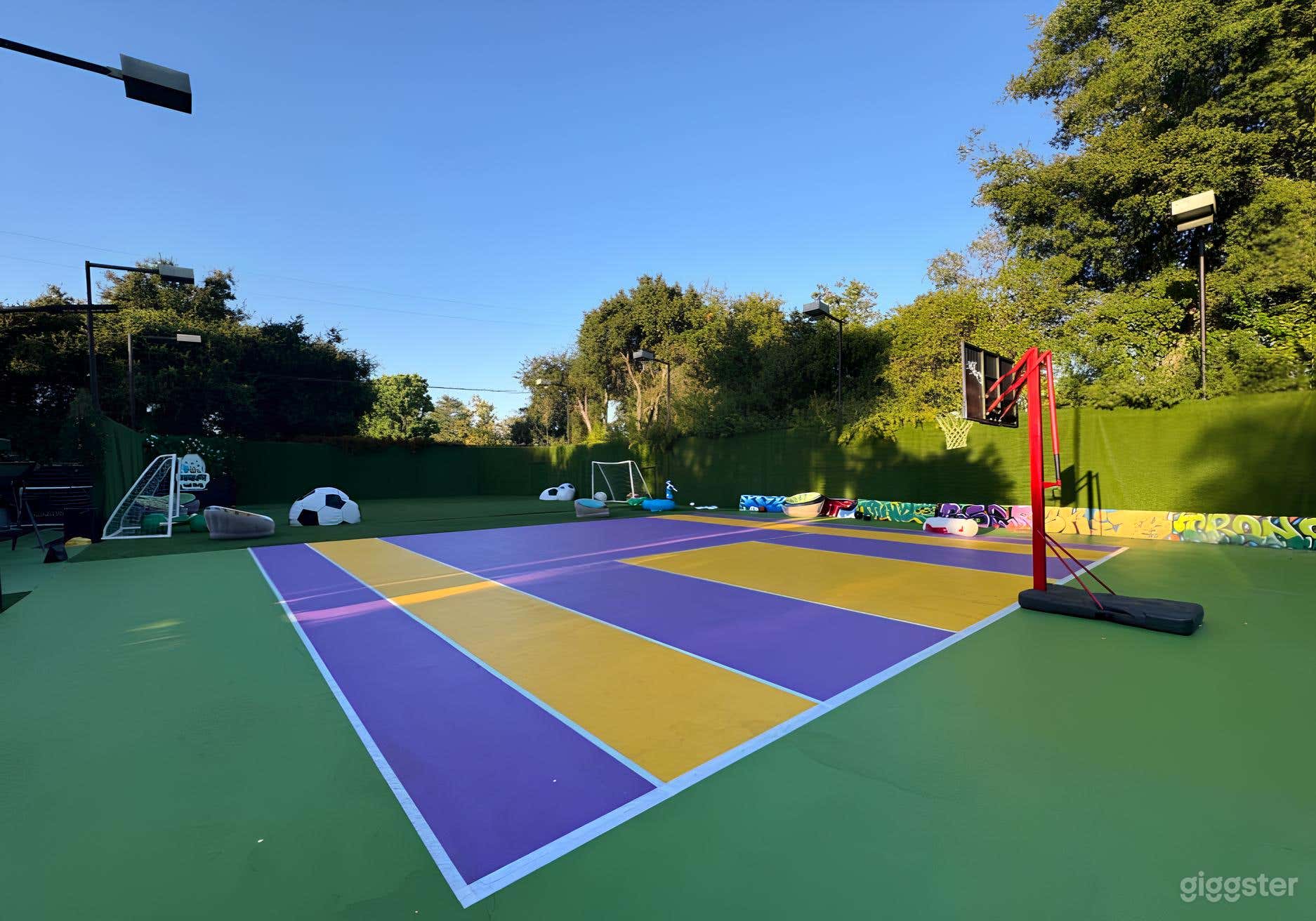 Custom Football Field and Basketball Court Photo 3