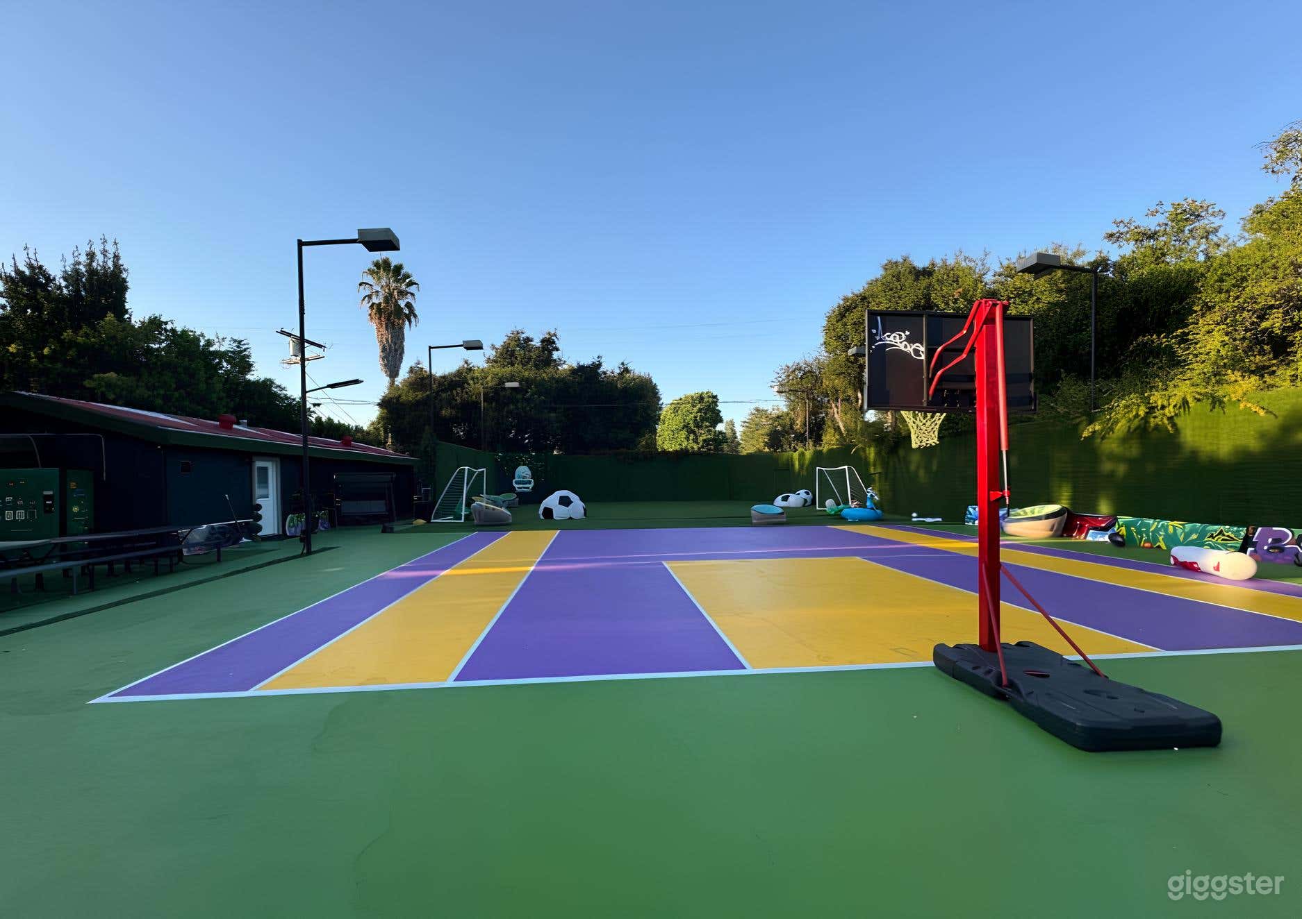 Custom Football Field and Basketball Court Photo 1