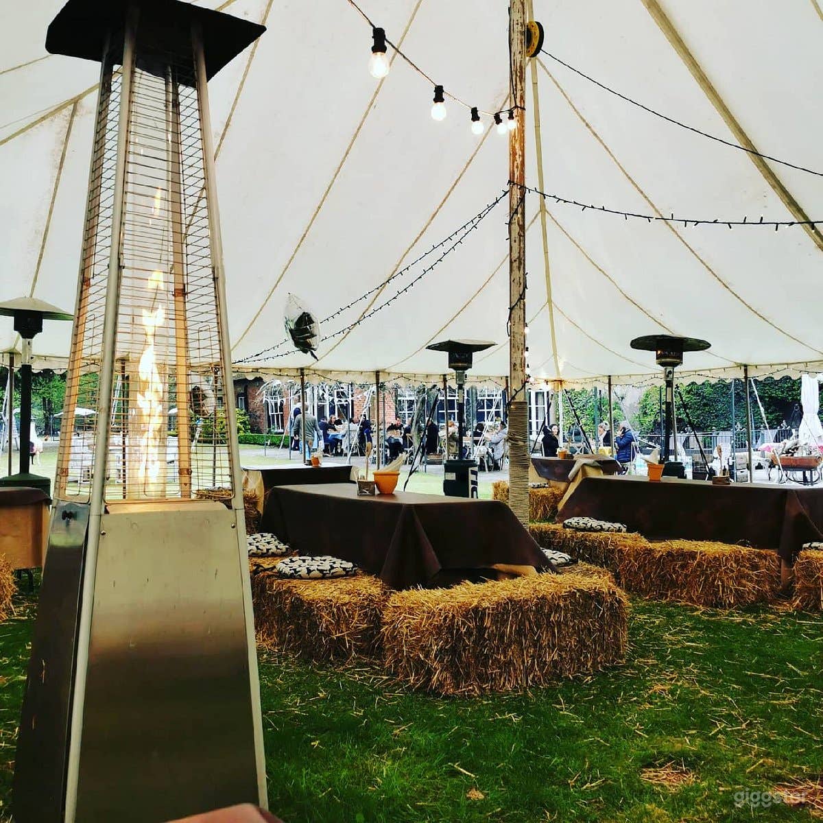 Our rustic pagoda marquee