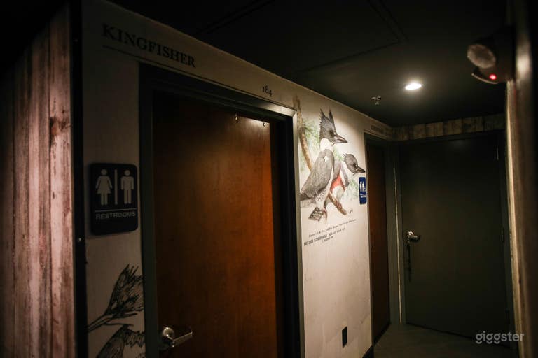  Basement Bar w/ a retro, slightly industrial feel. 