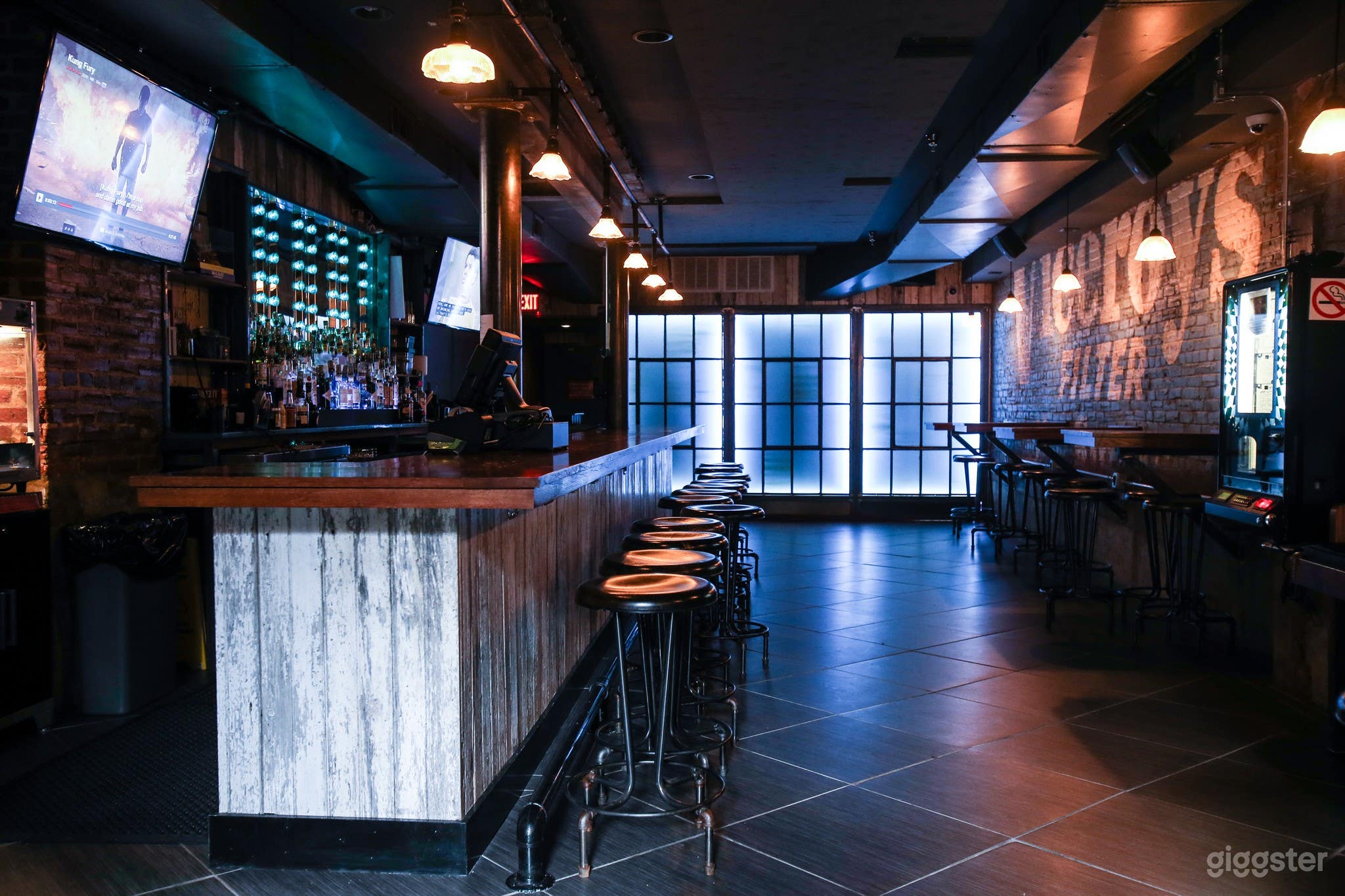 Basement Bar w/ a retro, slightly industrial feel. Photo 1