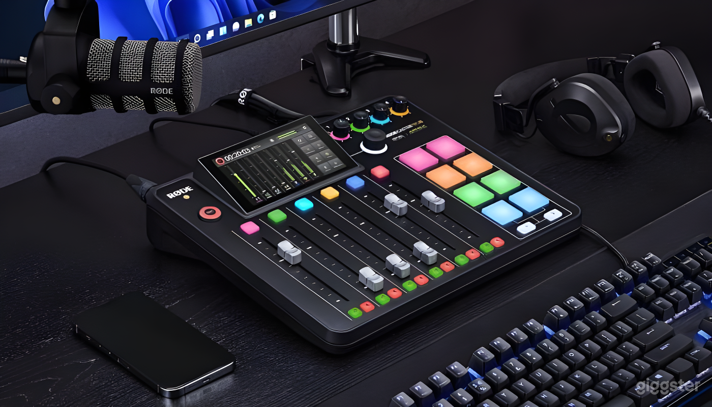 Bright White Podcast Studio Set Photo 3