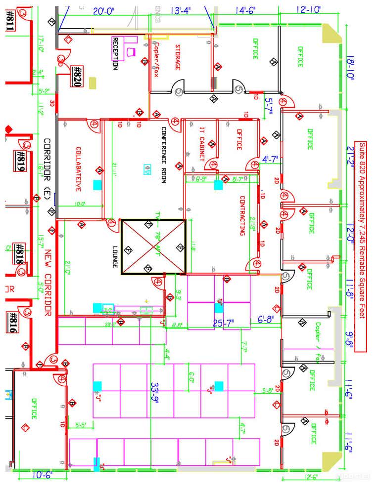  Floorplan of Suite 820
 