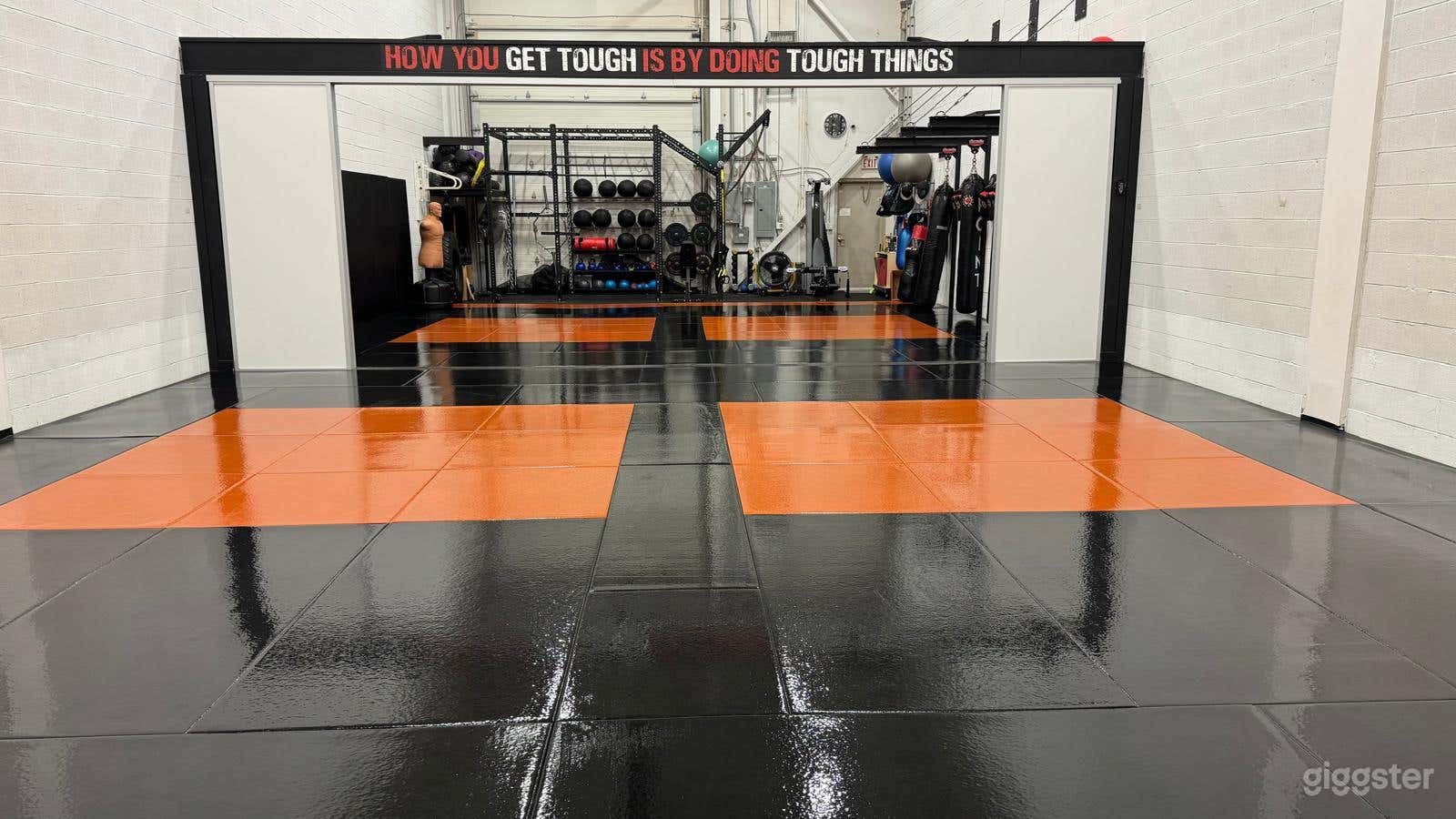 Point Blank Martial Arts Main Training Floor - showing 2 rooms (sliding dividing door)