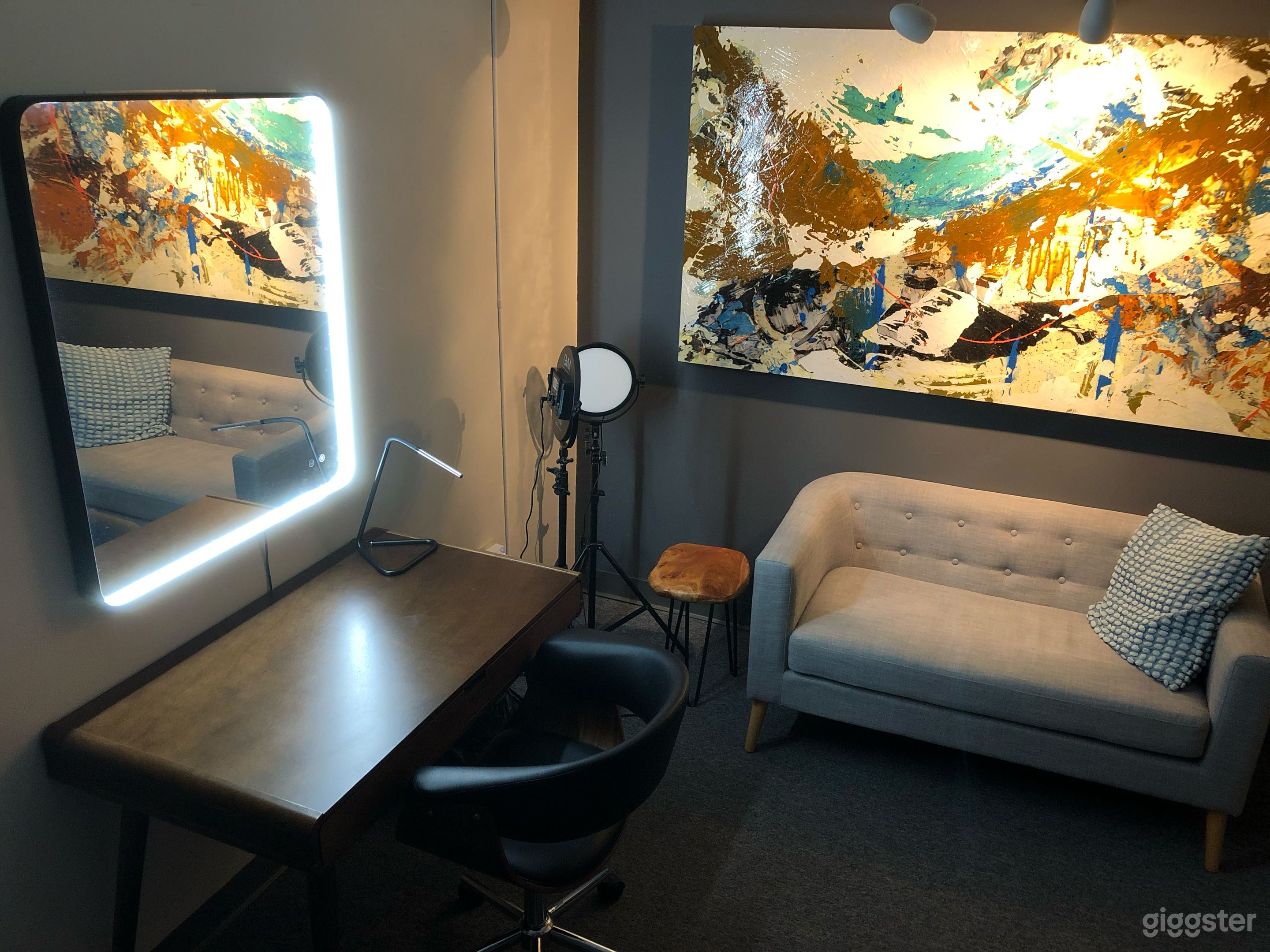 Our green room / makeup / wardrobe