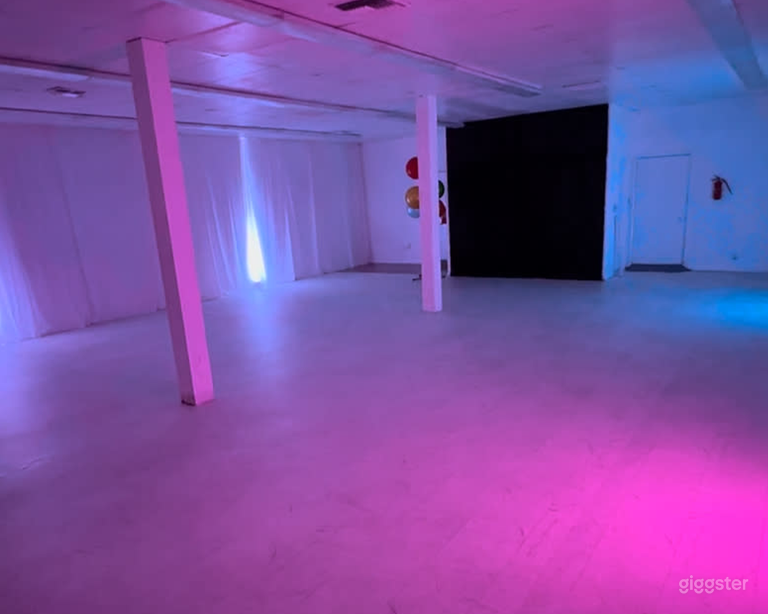  Modern Blank Canvas Event Venue with Custom LED Lighting 