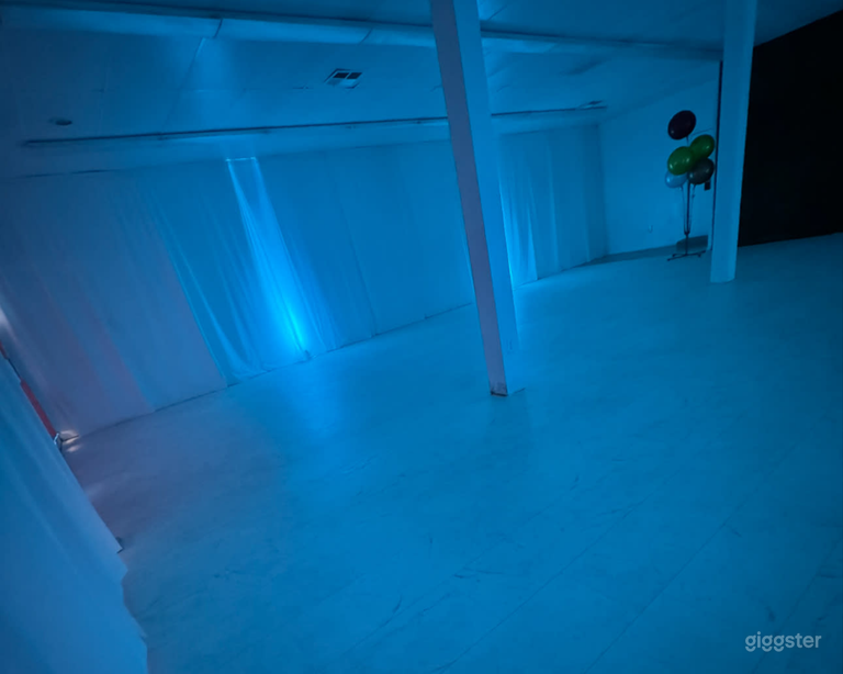  Modern Blank Canvas Event Venue with Custom LED Lighting 