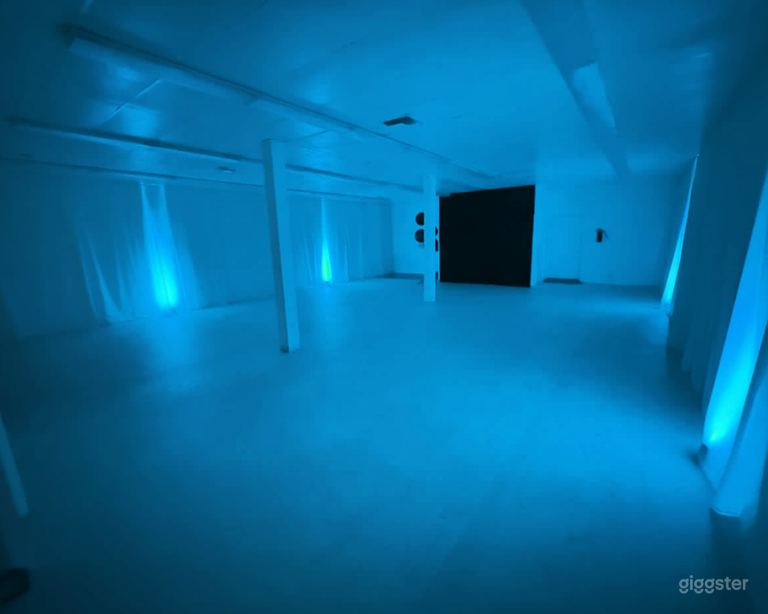  Modern Blank Canvas Event Venue with Custom LED Lighting 
