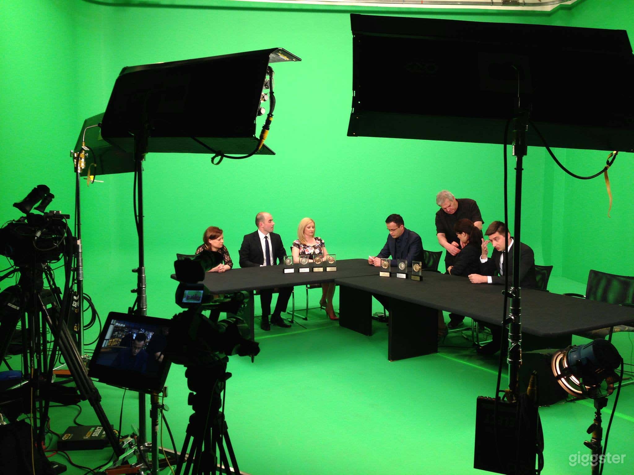 Panel discussion over green screen