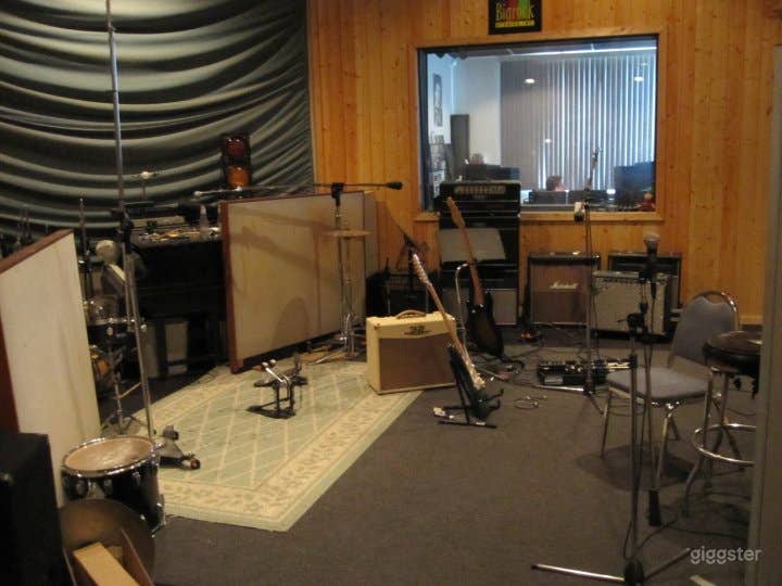 Busy at work recording a band.