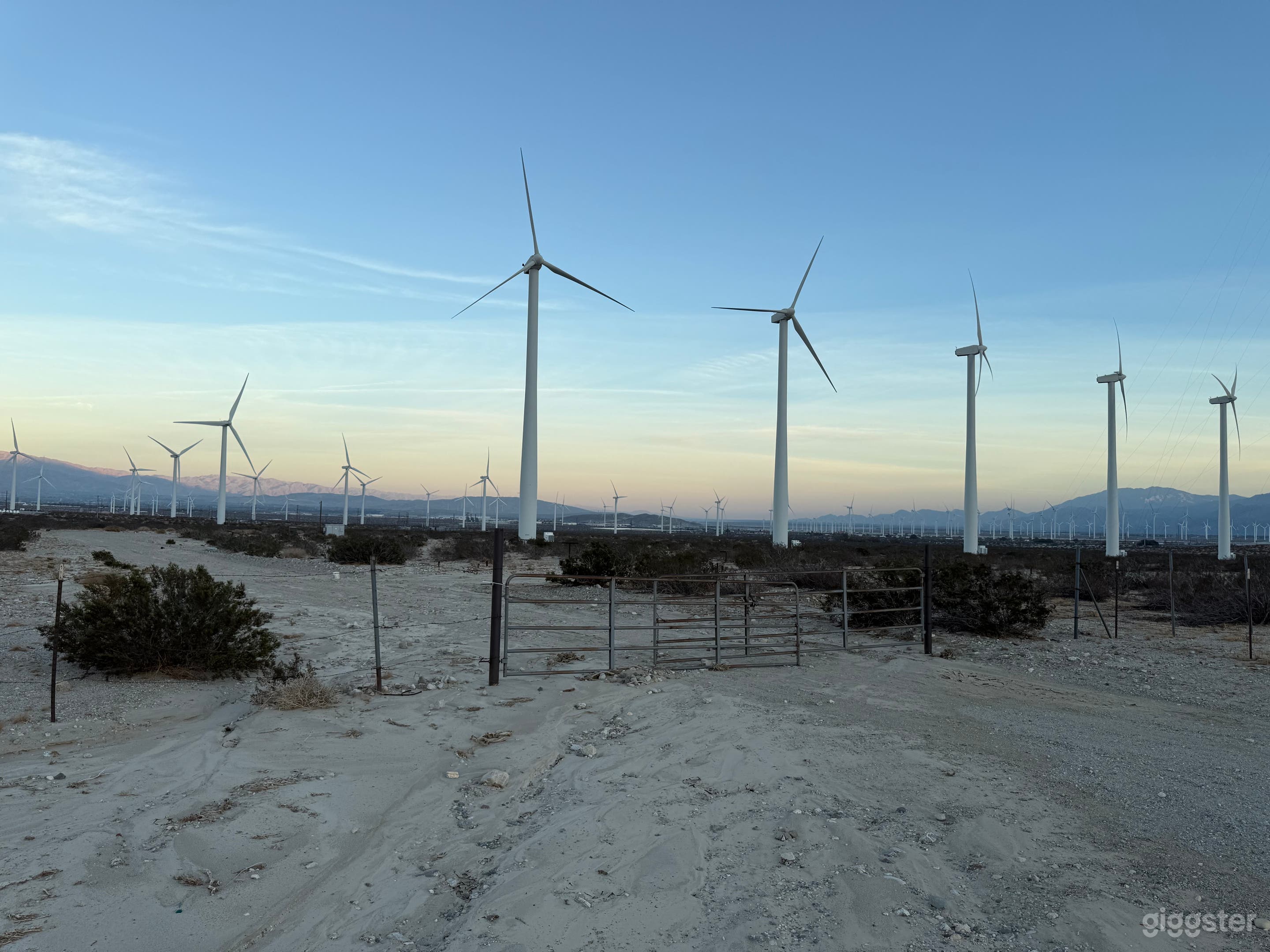 Open Desert Space with Windmills Photo 4