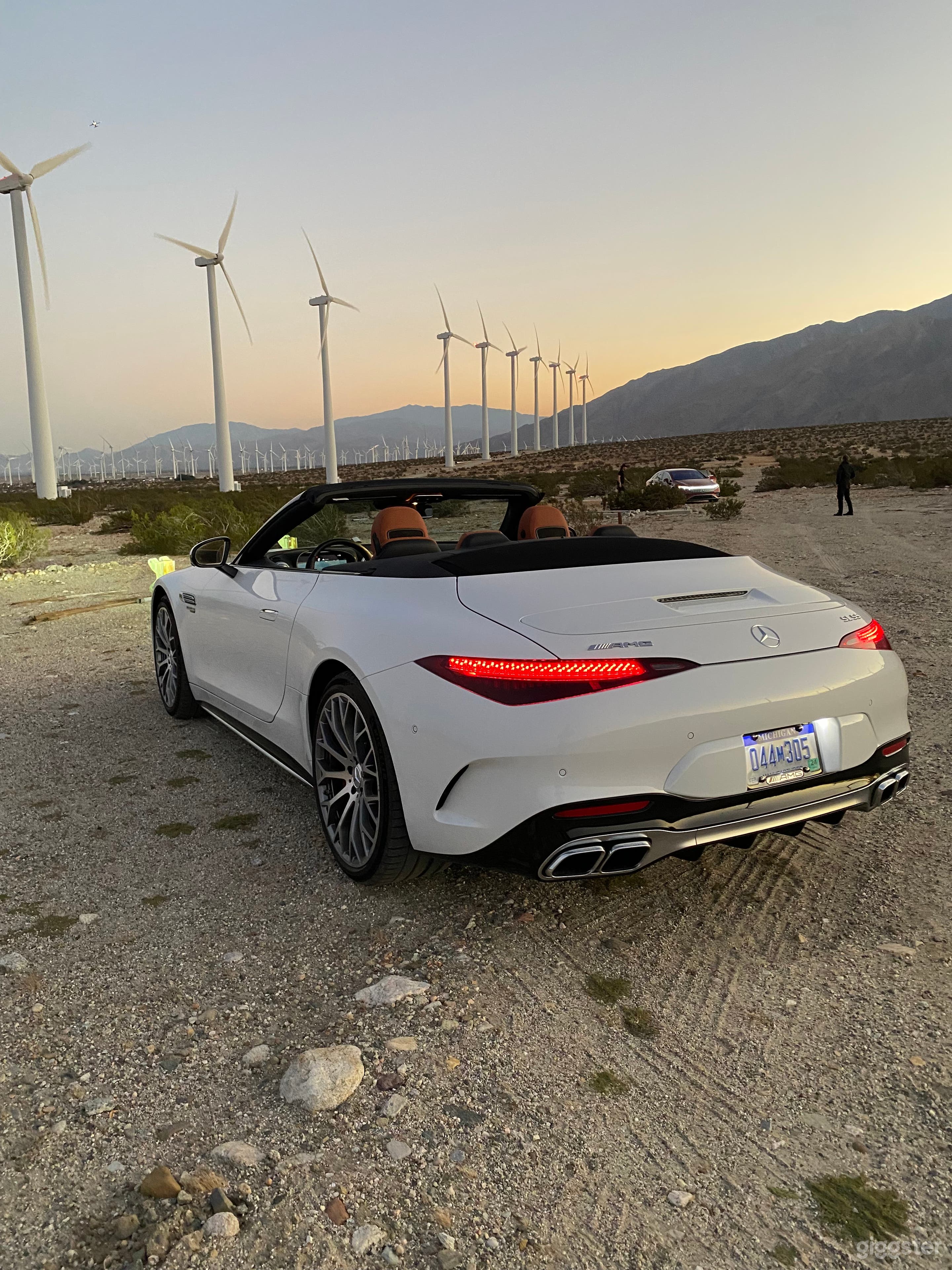 Open Desert Space with Windmills Photo 1