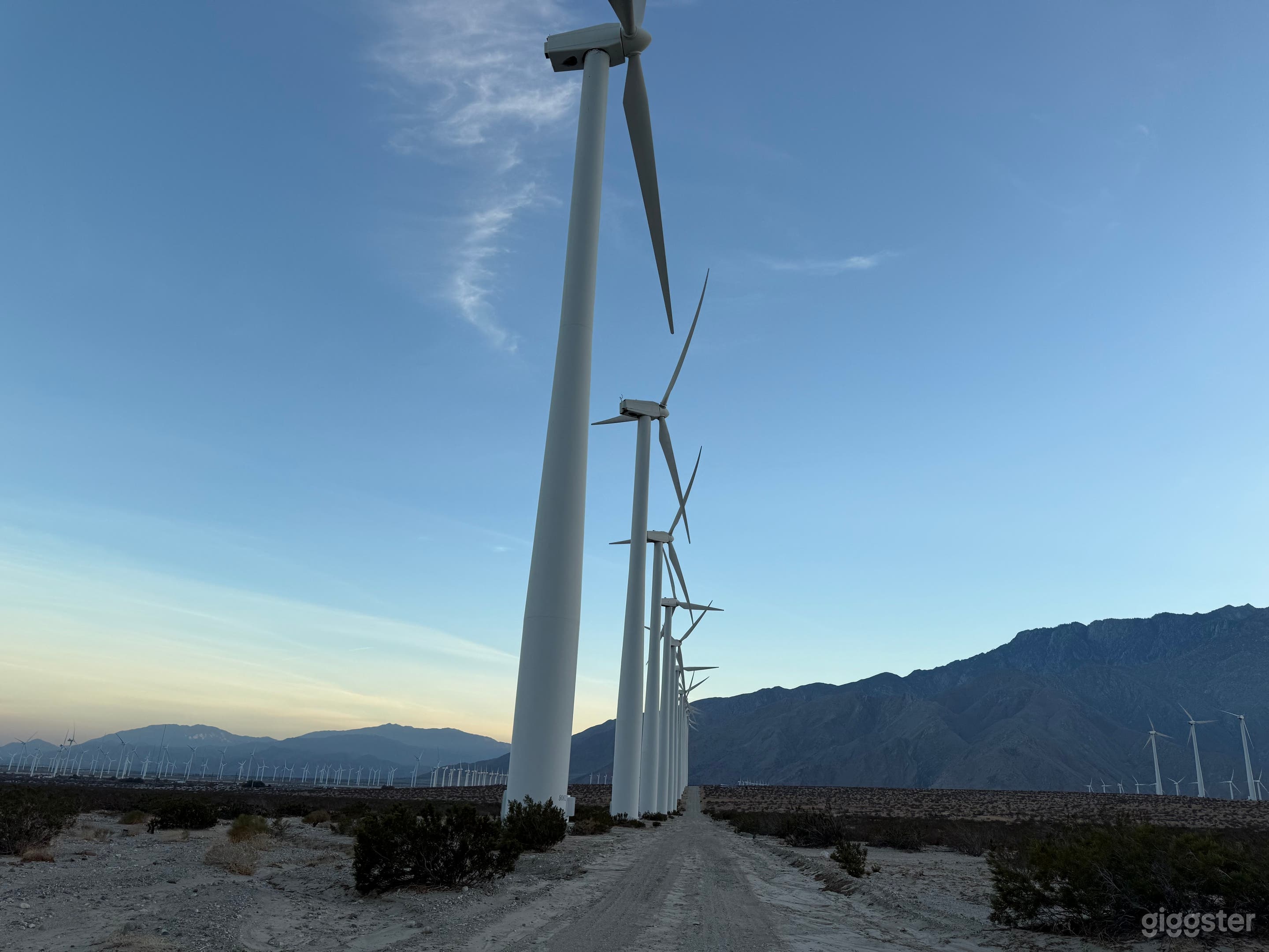 Open Desert Space with Windmills Photo 3
