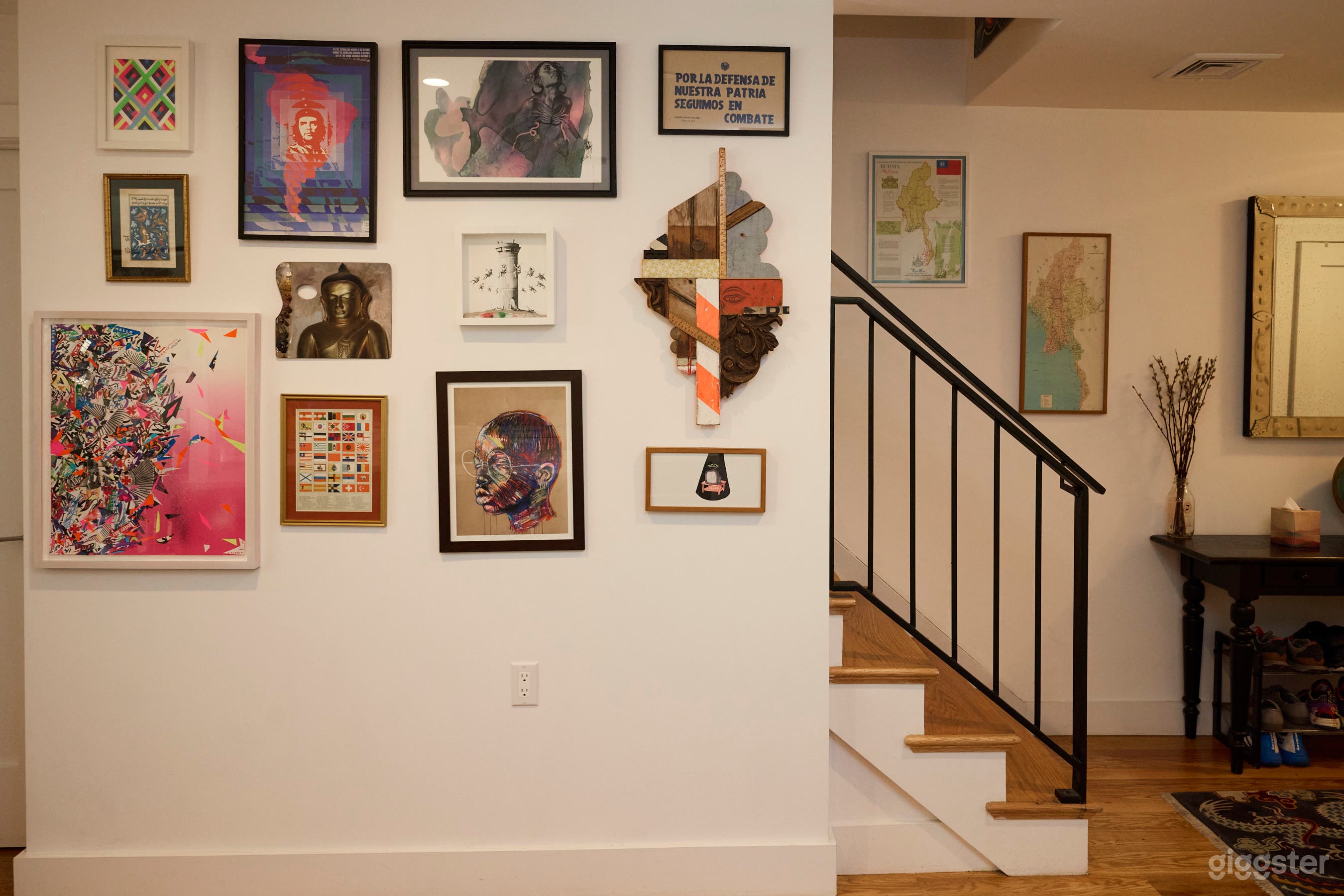 Quality, eclectic art throughout the house. 