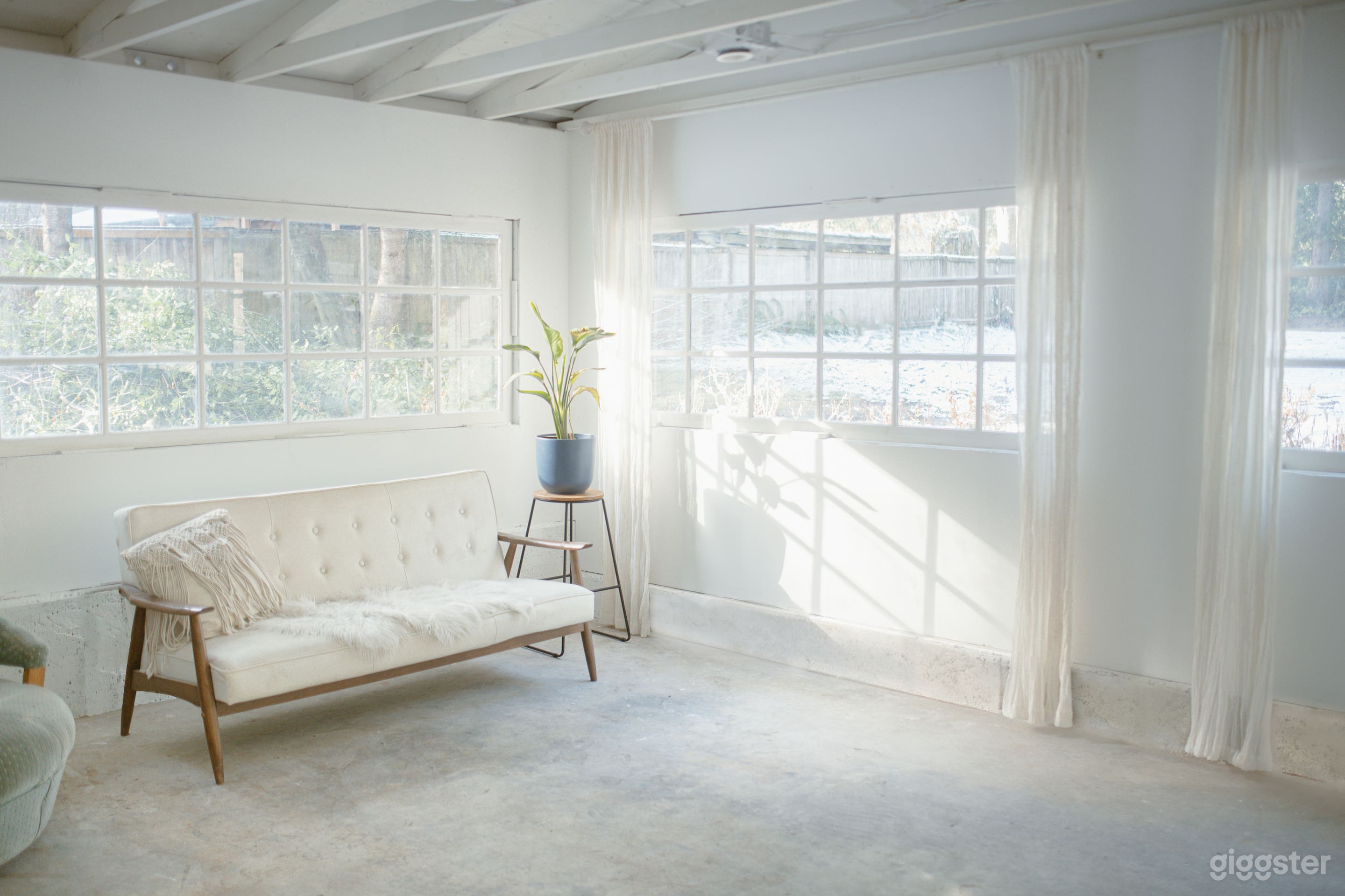 Southwest facing French windows