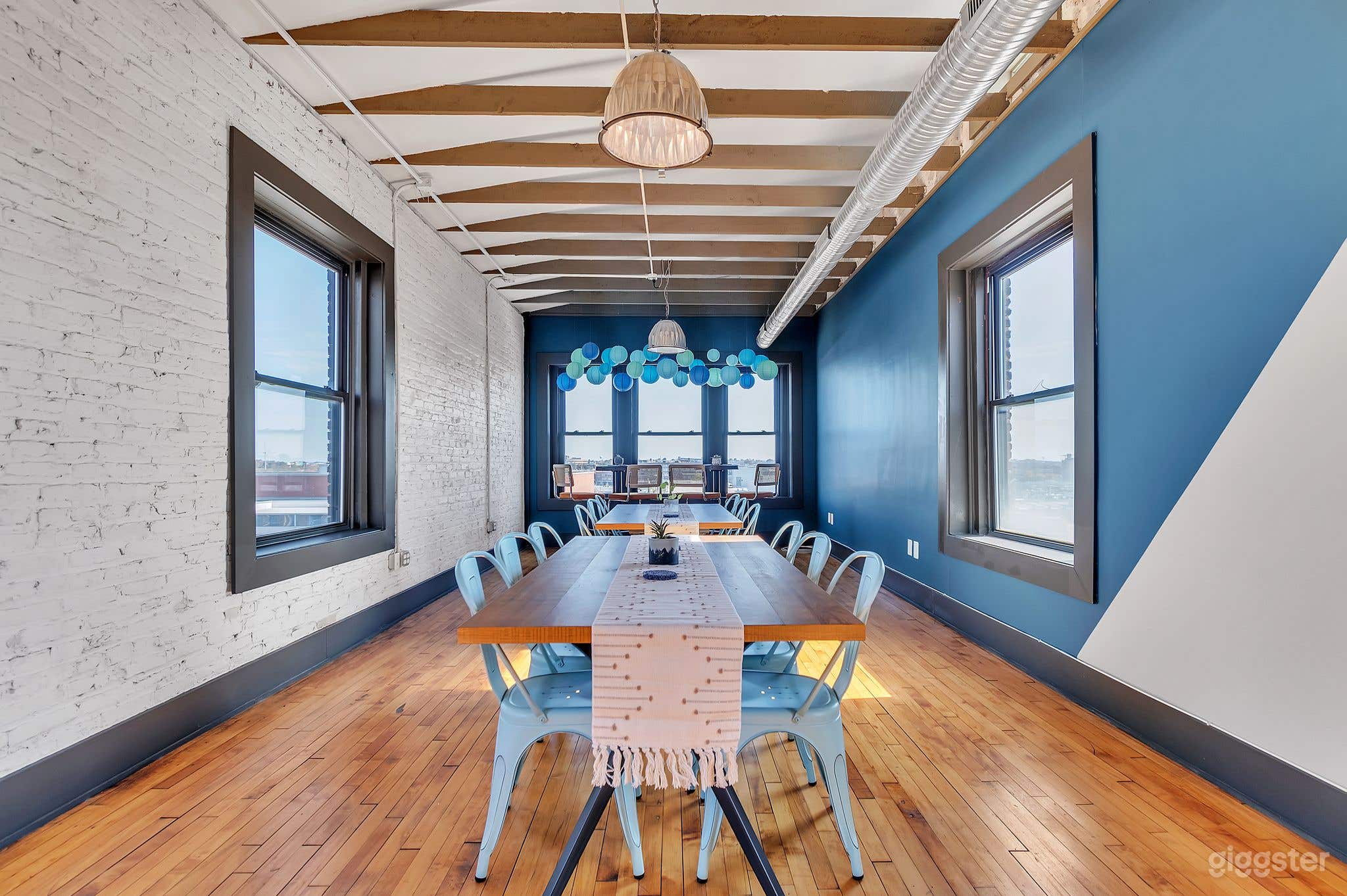 Tables are on sliders and can come together or be pulled apart.