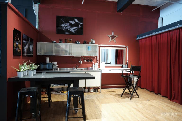  We have a large makeup station next to the kitchen 