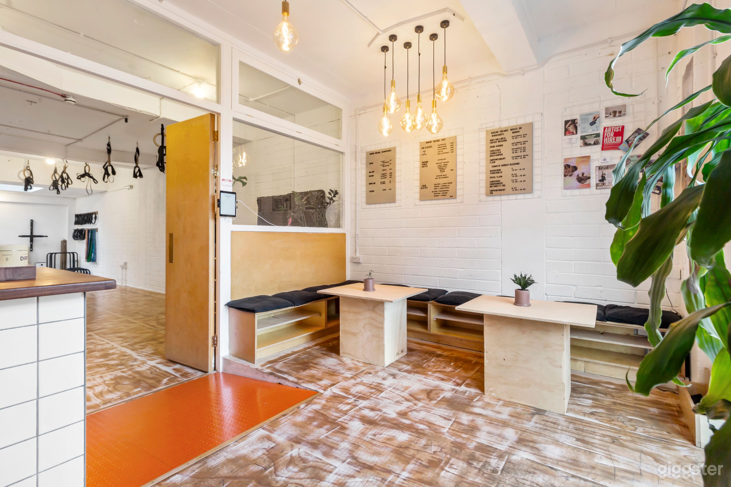 Bright welcoming front entrance with seating area