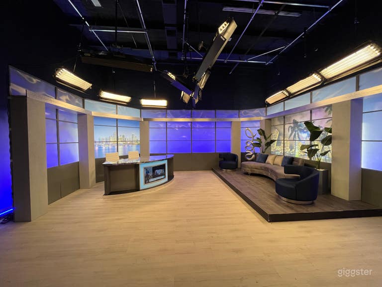  Talk Show Set in Broadcast Studio 