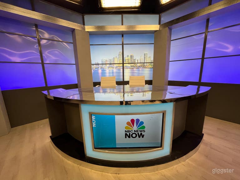  Talk Show Set in Broadcast Studio 