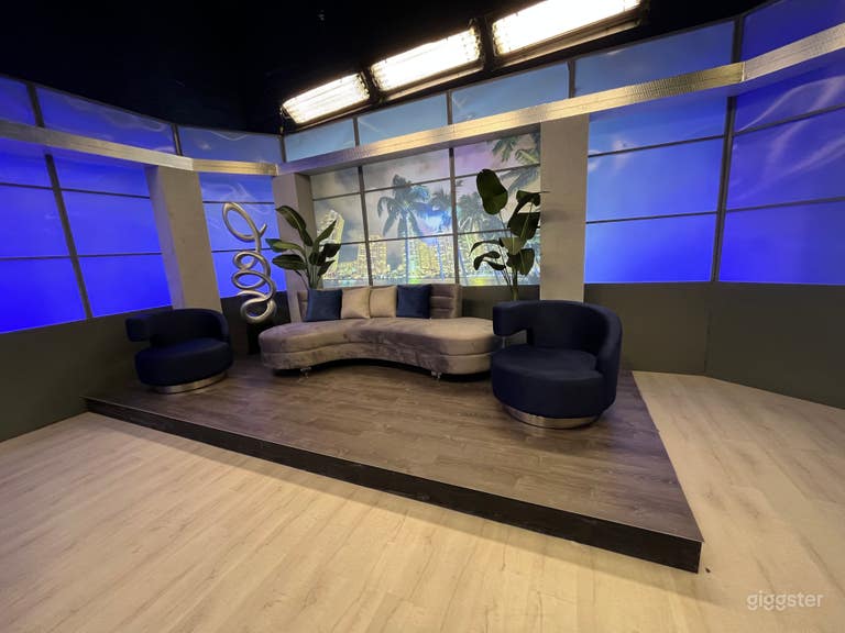  Talk Show Set in Broadcast Studio 