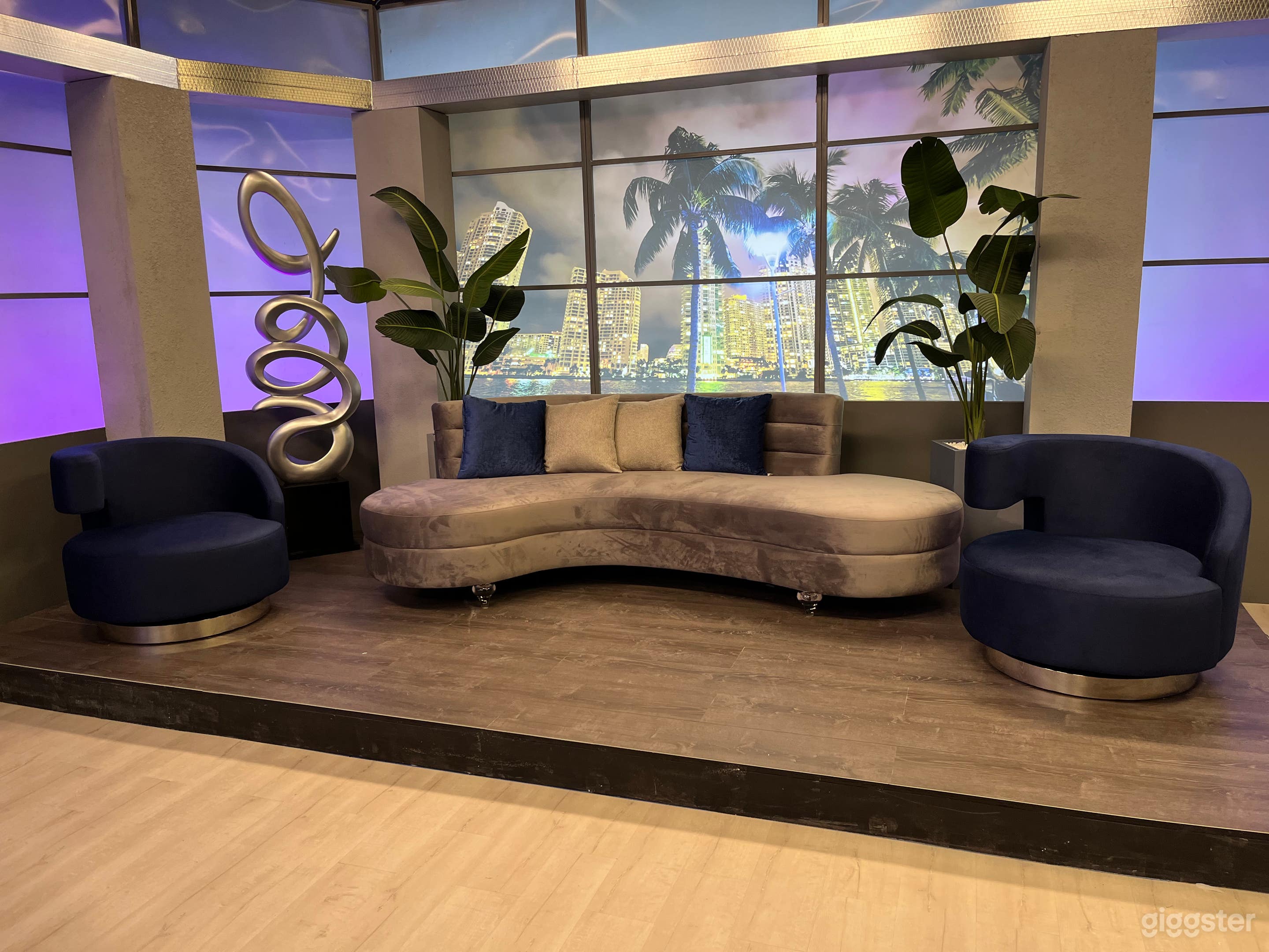 Talk Show Set in Broadcast Studio Photo 1